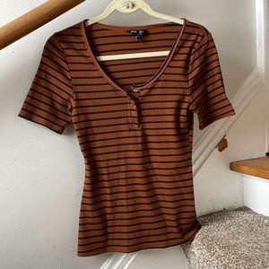 Striped Button Tee